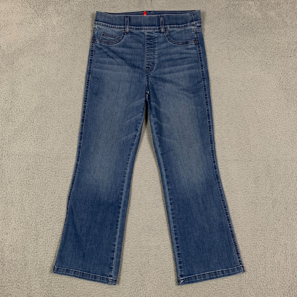 Spanx Kick Flare Jean Women's Large Vintage Indigo Pull On Shaping Tummy Control